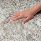 8' X 10' Gray And Taupe Geometric Shag Washable Area Rug With UV Protection