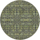 8' Green And Gray Geometric Shag Washable Round Rug With UV Protection - HomeRoots - Flyclothing LLC