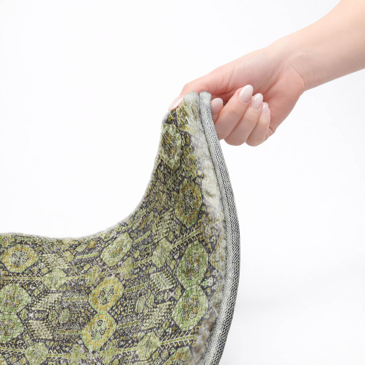 8' X 10' Green And Gray Geometric Shag Washable Area Rug With UV Protection - HomeRoots - Flyclothing LLC
