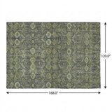 10' X 14' Green And Gray Geometric Shag Washable Area Rug With UV Protection - HomeRoots - Flyclothing LLC