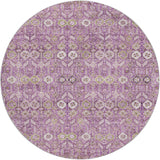 8' Lavender And Purple Geometric Shag Washable Round Rug With UV Protection - HomeRoots - Flyclothing LLC