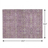 8' X 10' Lavender And Purple Geometric Shag Washable Area Rug With UV Protection - HomeRoots - Flyclothing LLC