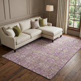 9' X 12' Lavender And Purple Geometric Shag Washable Area Rug With UV Protection - HomeRoots - Flyclothing LLC