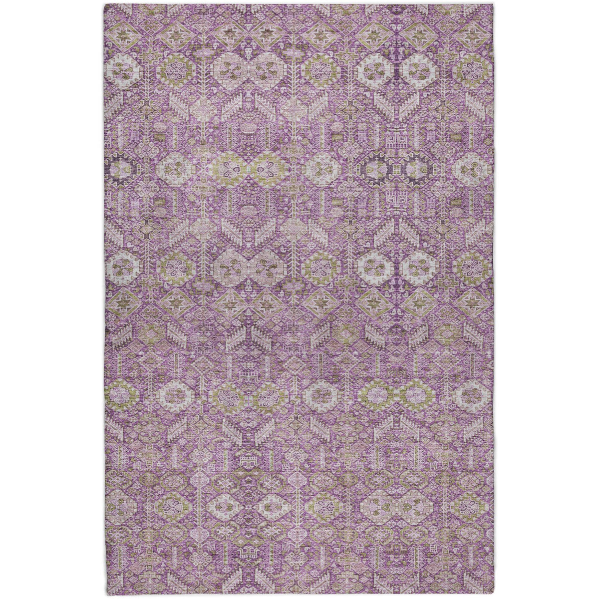 9' X 12' Lavender And Purple Geometric Shag Washable Area Rug With UV Protection - HomeRoots - Flyclothing LLC