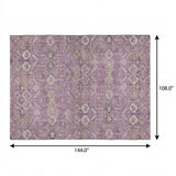 9' X 12' Lavender And Purple Geometric Shag Washable Area Rug With UV Protection - HomeRoots - Flyclothing LLC