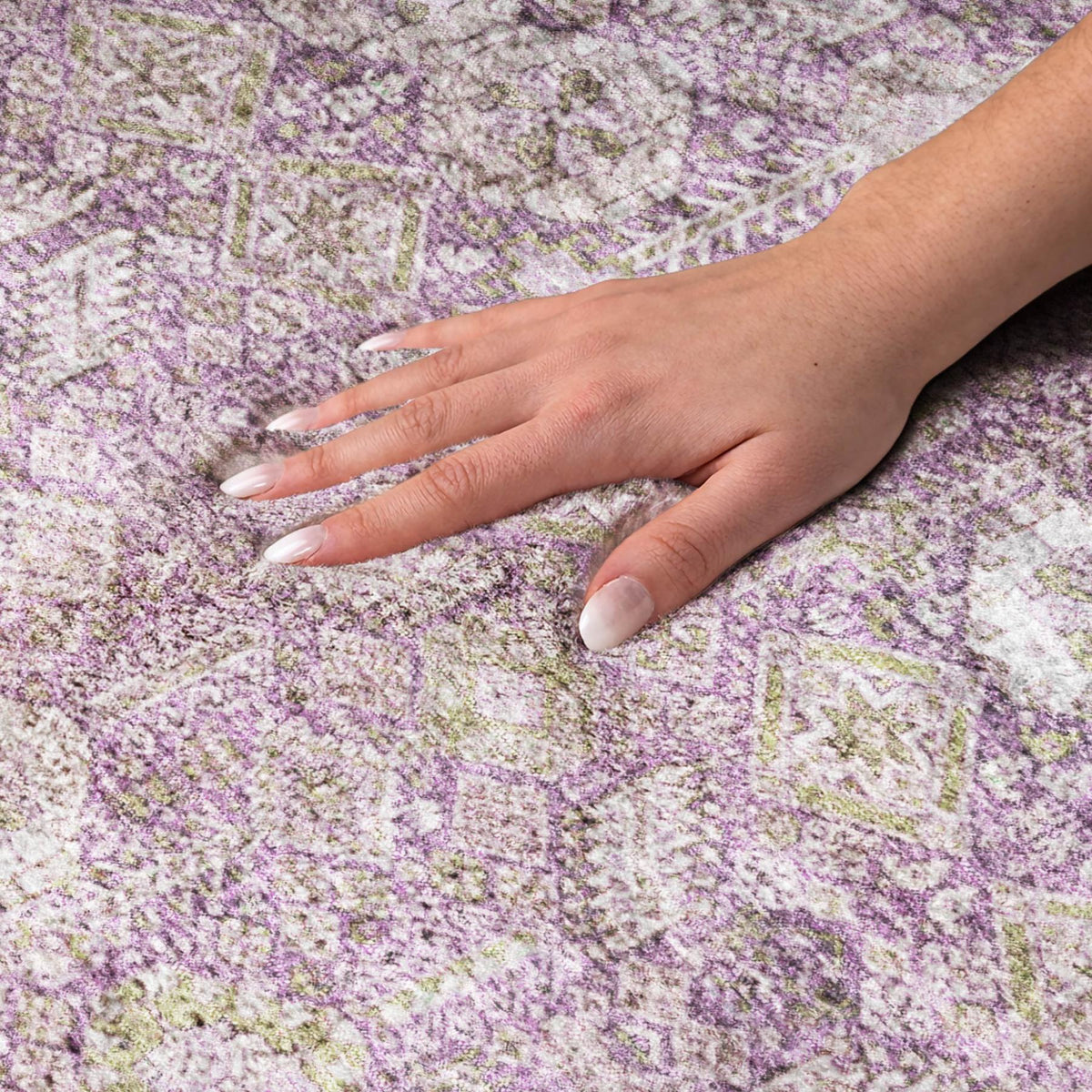 10' X 14' Lavender And Purple Geometric Shag Washable Area Rug With UV Protection - HomeRoots - Flyclothing LLC