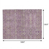 10' X 14' Lavender And Purple Geometric Shag Washable Area Rug With UV Protection - HomeRoots - Flyclothing LLC