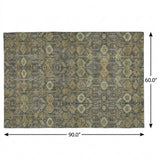 5' X 8' Orange And Copper Geometric Shag Washable Area Rug With UV Protection - HomeRoots - Flyclothing LLC