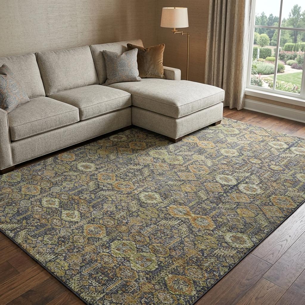 8' X 10' Orange And Copper Geometric Shag Washable Area Rug With UV Protection - HomeRoots - Flyclothing LLC
