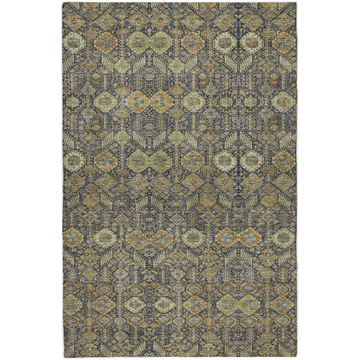 8' X 10' Orange And Copper Geometric Shag Washable Area Rug With UV Protection - HomeRoots - Flyclothing LLC