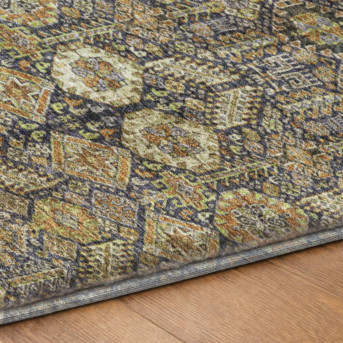8' X 10' Orange And Copper Geometric Shag Washable Area Rug With UV Protection - HomeRoots - Flyclothing LLC