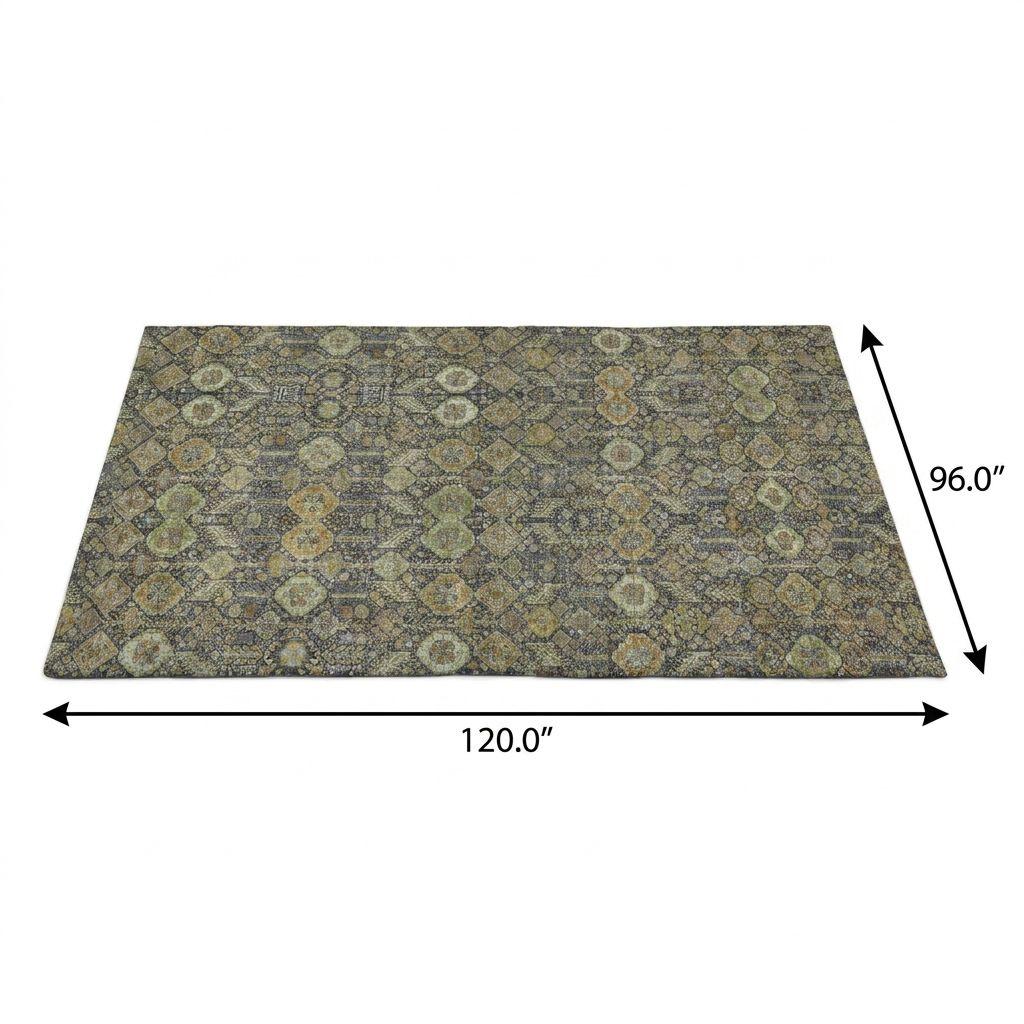 8' X 10' Orange And Copper Geometric Shag Washable Area Rug With UV Protection - HomeRoots - Flyclothing LLC