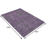 8' X 10' Purple And Eggplant Geometric Shag Washable Area Rug With UV Protection - HomeRoots - Flyclothing LLC