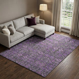 9' X 12' Purple And Eggplant Geometric Shag Washable Area Rug With UV Protection - HomeRoots - Flyclothing LLC