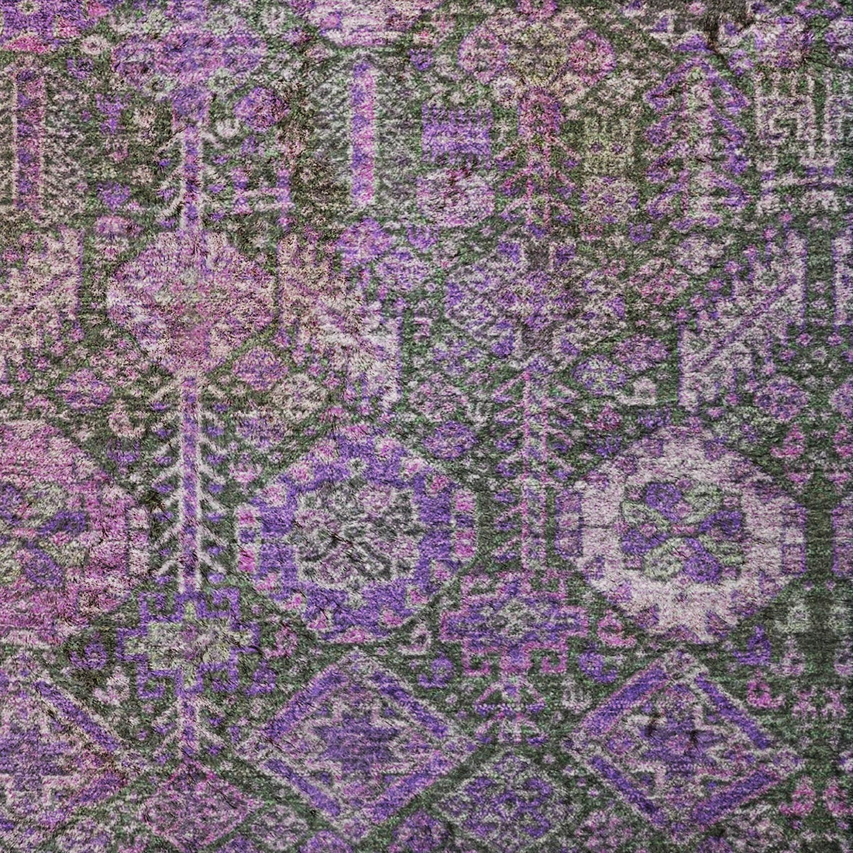 10' X 14' Purple And Eggplant Geometric Shag Washable Area Rug With UV Protection - HomeRoots - Flyclothing LLC