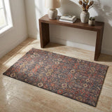 3' X 5' Red And Navy Blue Geometric Shag Washable Area Rug With UV Protection - HomeRoots - Flyclothing LLC