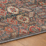 8' X 10' Red And Navy Blue Geometric Shag Washable Area Rug With UV Protection - HomeRoots - Flyclothing LLC