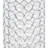 11" Clear And Silver Crystal And Metal Cylinder Table Vase With Faux Crystals - HomeRoots - Flyclothing LLC