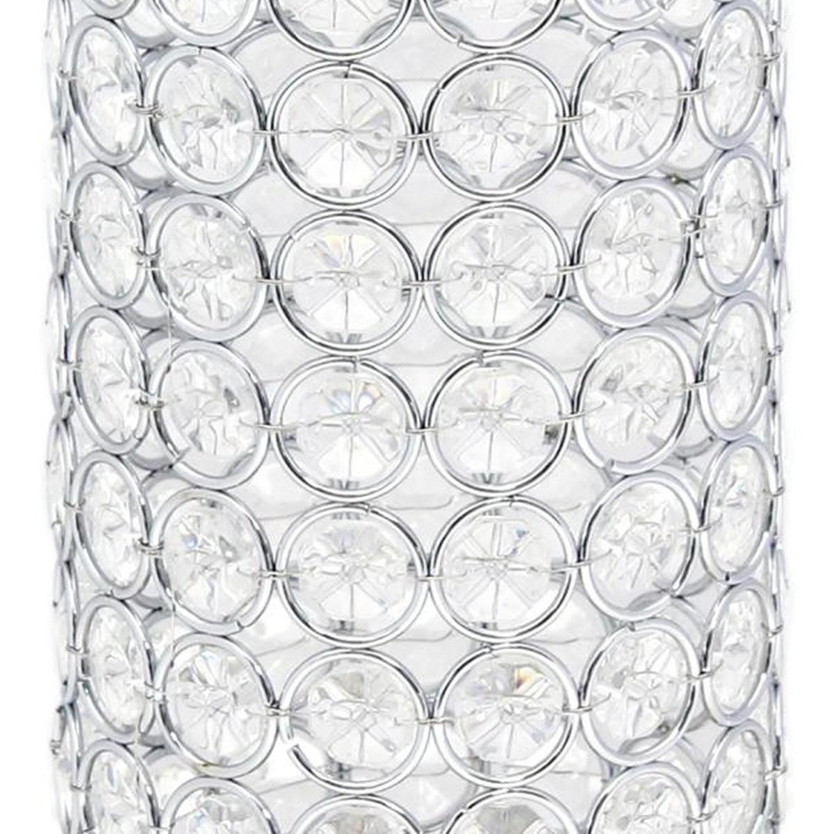 11" Clear And Silver Crystal And Metal Cylinder Table Vase With Faux Crystals - HomeRoots - Flyclothing LLC