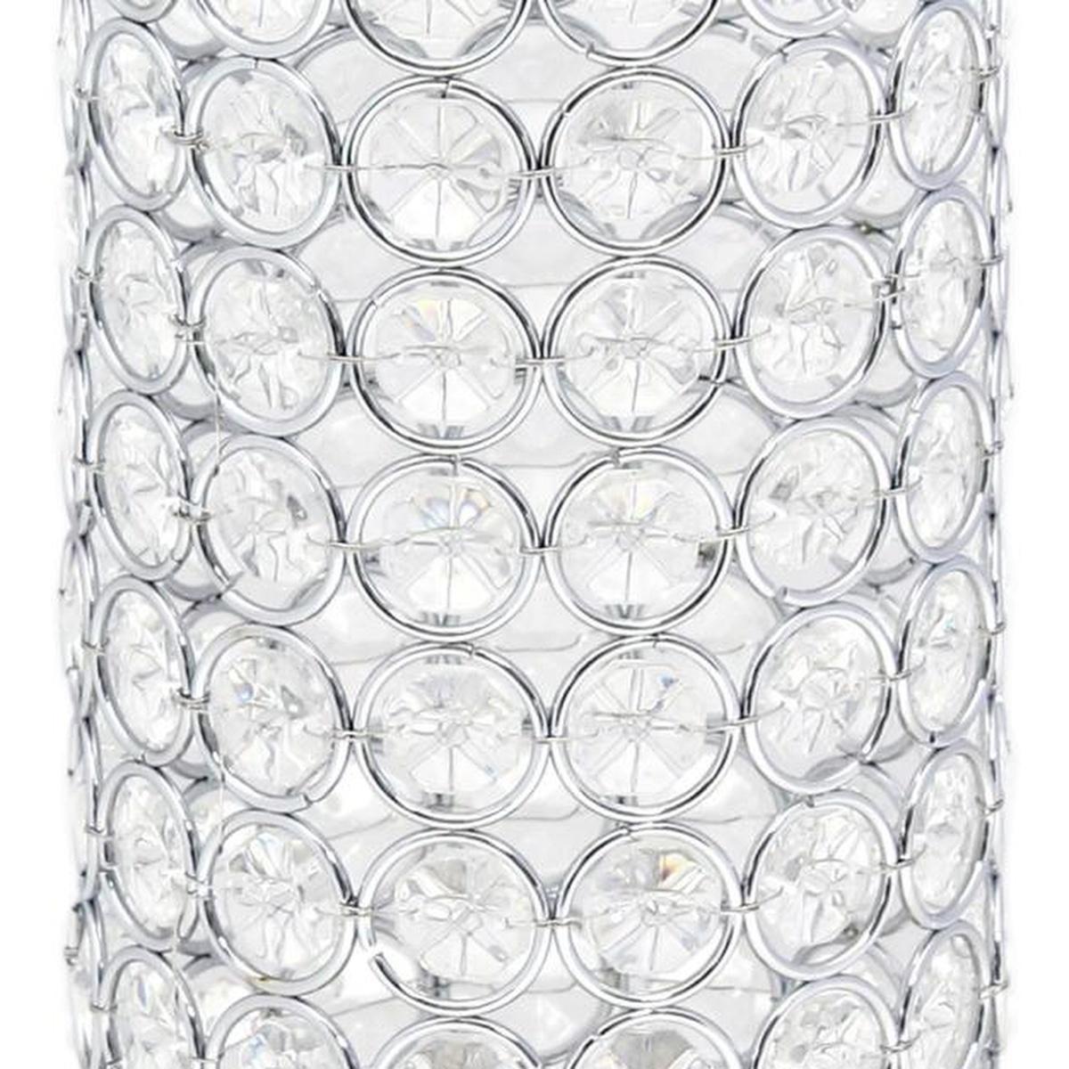 11" Clear And Silver Crystal And Metal Cylinder Table Vase With Faux Crystals - HomeRoots - Flyclothing LLC