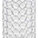 11" Clear And Silver Crystal And Metal Cylinder Table Vase With Faux Crystals - HomeRoots - Flyclothing LLC