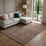 9' X 12' Red And Navy Blue Geometric Shag Washable Area Rug With UV Protection - HomeRoots - Flyclothing LLC