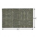 3' X 5' Taupe And Brown Geometric Shag Washable Area Rug With UV Protection - HomeRoots - Flyclothing LLC