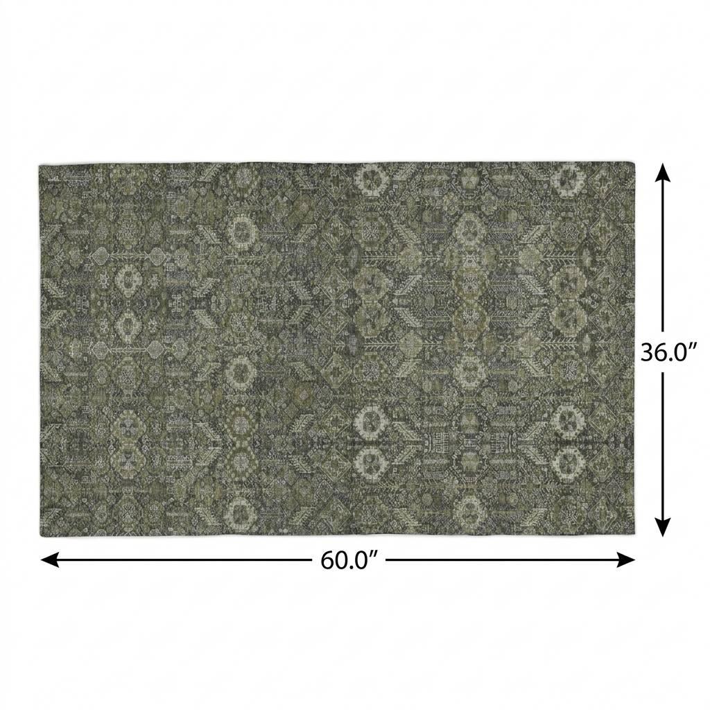 3' X 5' Taupe And Brown Geometric Shag Washable Area Rug With UV Protection - HomeRoots - Flyclothing LLC