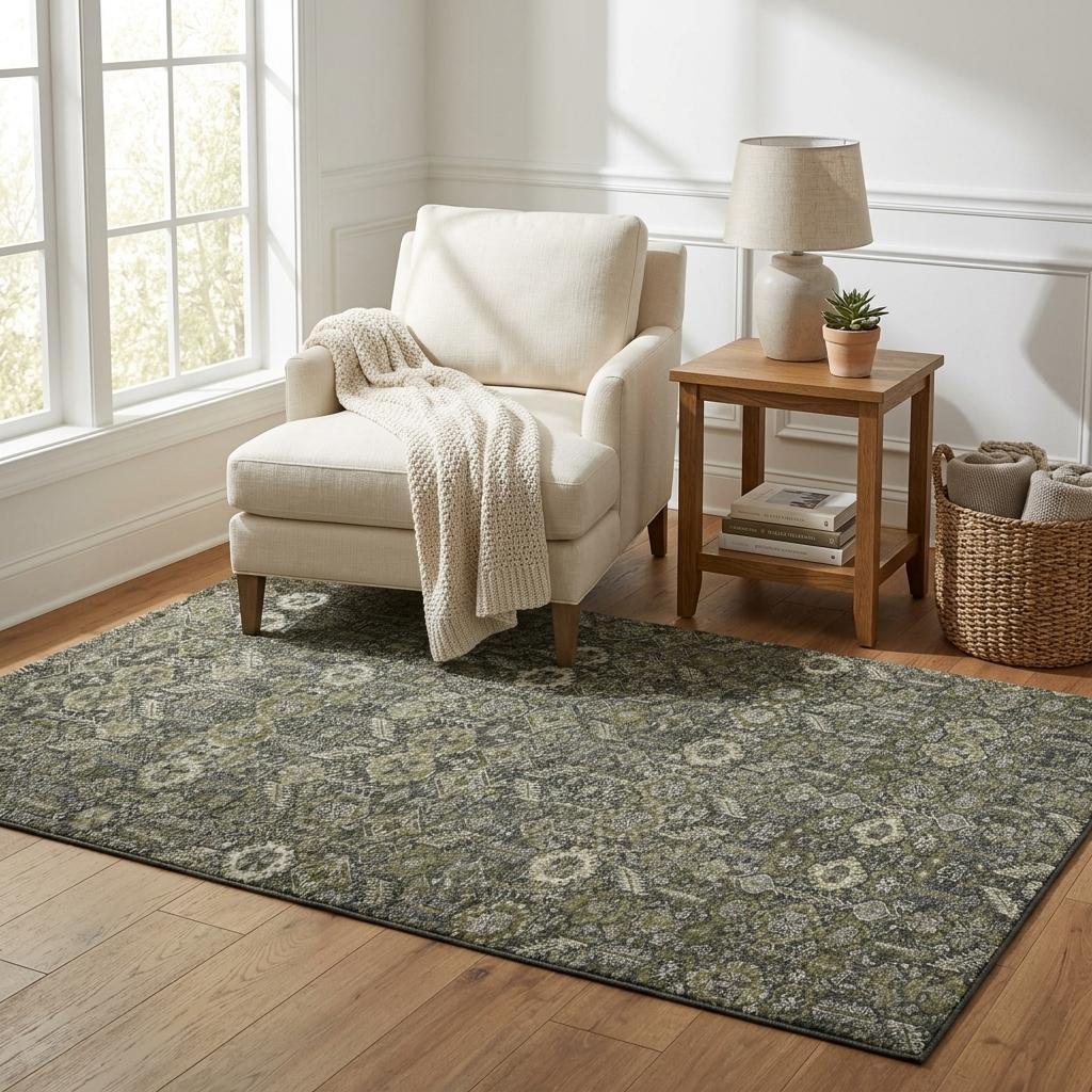 5' X 8' Taupe And Brown Geometric Shag Washable Area Rug With UV Protection - HomeRoots - Flyclothing LLC