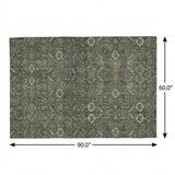 5' X 8' Taupe And Brown Geometric Shag Washable Area Rug With UV Protection - HomeRoots - Flyclothing LLC