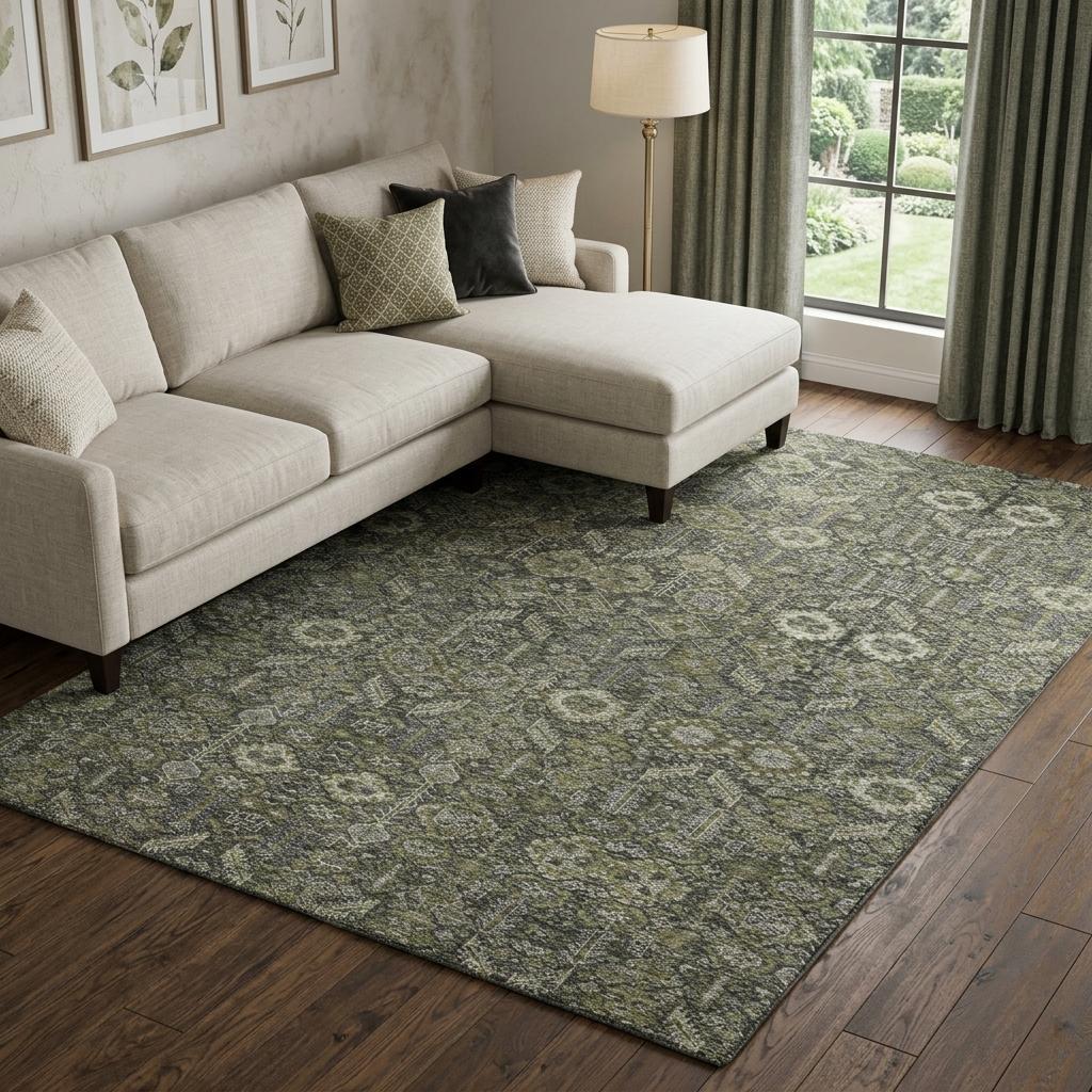 9' X 12' Taupe And Brown Geometric Shag Washable Area Rug With UV Protection - HomeRoots - Flyclothing LLC