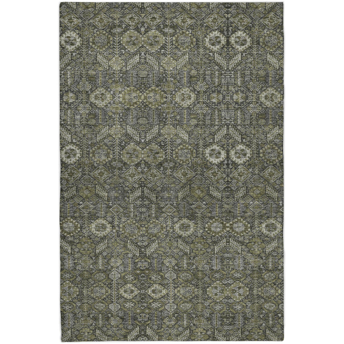 9' X 12' Taupe And Brown Geometric Shag Washable Area Rug With UV Protection - HomeRoots - Flyclothing LLC