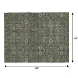 9' X 12' Taupe And Brown Geometric Shag Washable Area Rug With UV Protection - HomeRoots - Flyclothing LLC