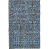 10' X 14' Teal And Navy Blue Geometric Shag Washable Area Rug With UV Protection - HomeRoots - Flyclothing LLC