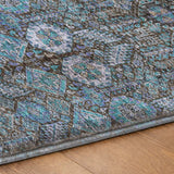 10' X 14' Teal And Navy Blue Geometric Shag Washable Area Rug With UV Protection - HomeRoots - Flyclothing LLC