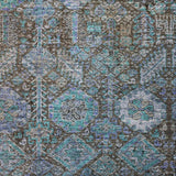 10' X 14' Teal And Navy Blue Geometric Shag Washable Area Rug With UV Protection - HomeRoots - Flyclothing LLC