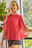 BiBi Woven Top With Fold Over Back Detail - Trendsi