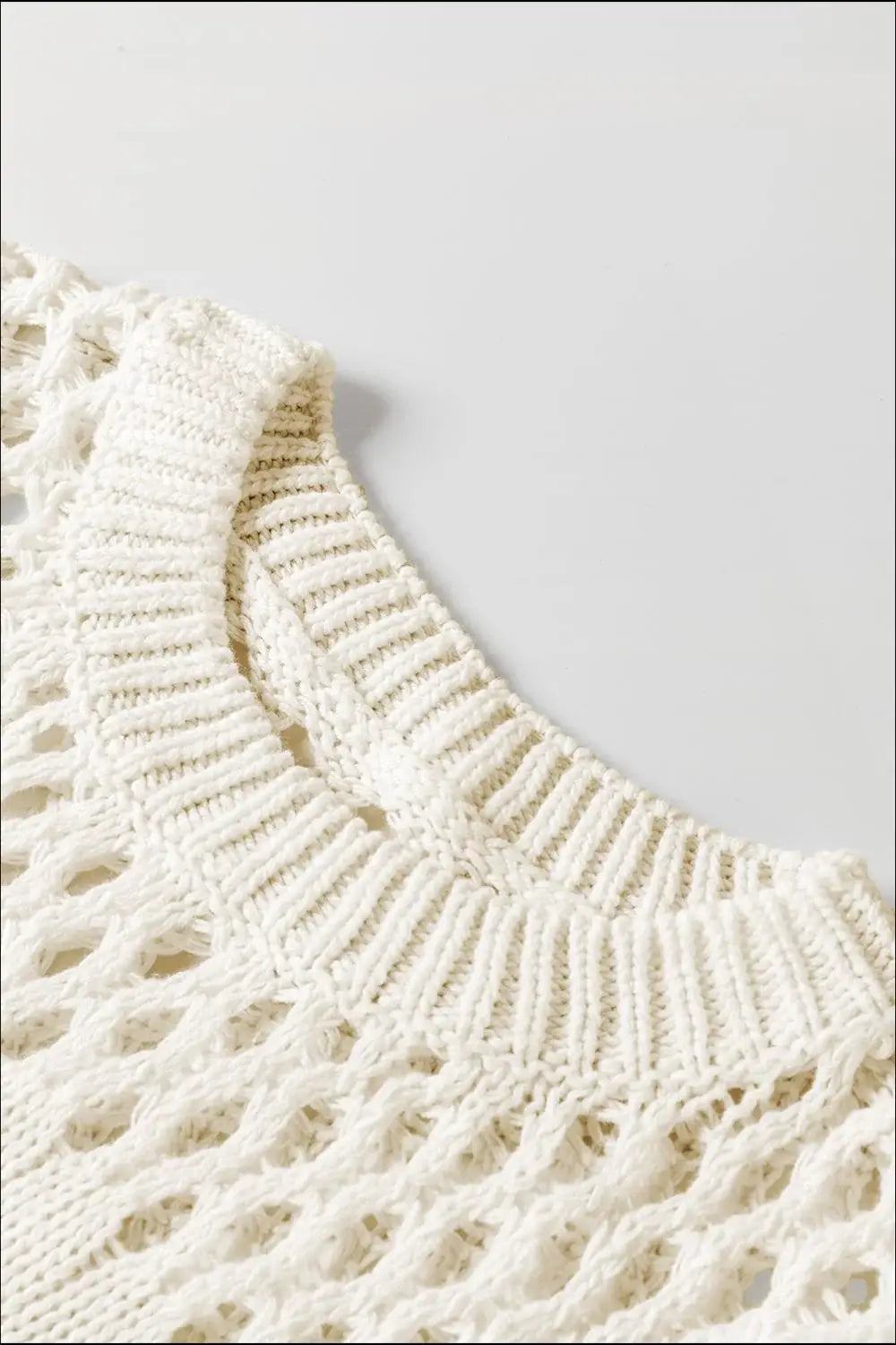 Pointelle Knit Puff Sleeve Sweater - Trendsi - Flyclothing LLC