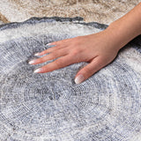 8' Beige And Taupe Faux Bois Shag Washable Round Rug With UV Protection - HomeRoots - Flyclothing LLC