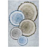 8' X 10' Blue And Navy Blue Faux Bois Shag Washable Area Rug With UV Protection - HomeRoots - Flyclothing LLC