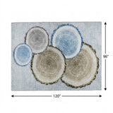 8' X 10' Blue And Navy Blue Faux Bois Shag Washable Area Rug With UV Protection - HomeRoots - Flyclothing LLC