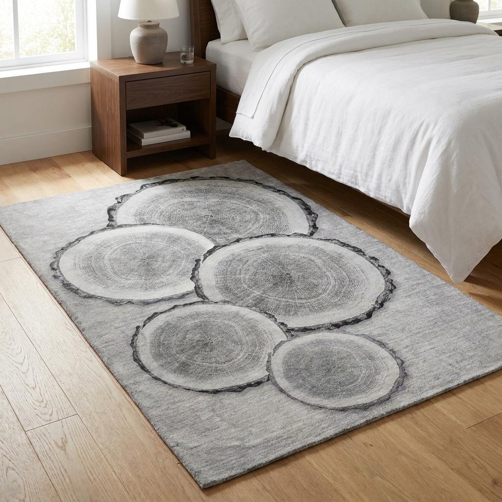 3' X 5' Gray And Silver Faux Bois Shag Washable Area Rug With UV Protection - HomeRoots - Flyclothing LLC