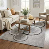 5' X 8' Gray And Silver Faux Bois Shag Washable Area Rug With UV Protection - HomeRoots - Flyclothing LLC
