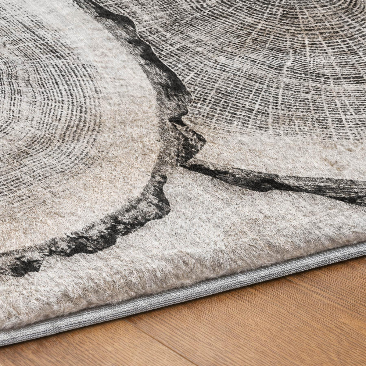 5' X 8' Gray And Silver Faux Bois Shag Washable Area Rug With UV Protection - HomeRoots - Flyclothing LLC