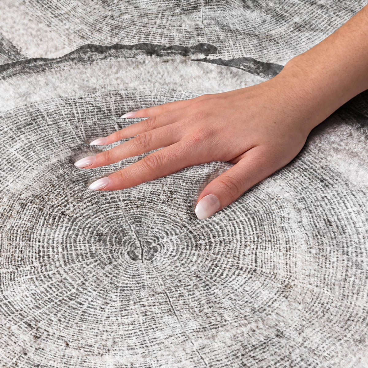 8' X 10' Gray And Silver Faux Bois Shag Washable Area Rug With UV Protection - HomeRoots - Flyclothing LLC