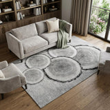 9' X 12' Gray And Silver Faux Bois Shag Washable Area Rug With UV Protection - HomeRoots - Flyclothing LLC