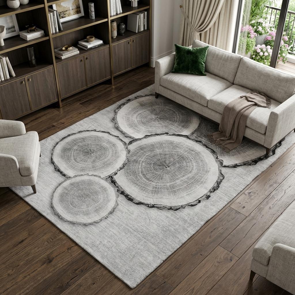 10' X 14' Gray And Silver Faux Bois Shag Washable Area Rug With UV Protection - HomeRoots - Flyclothing LLC
