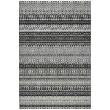 10' X 14' Black And Gray Striped Shag Washable Area Rug With UV Protection - HomeRoots - Flyclothing LLC