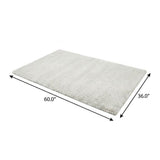 3' X 5' Ivory And Beige Striped Shag Washable Area Rug With UV Protection - HomeRoots - Flyclothing LLC