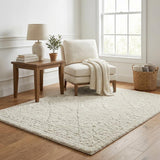 5' X 8' Ivory And Beige Striped Shag Washable Area Rug With UV Protection - HomeRoots - Flyclothing LLC